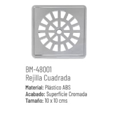REJILLA CUADRADA FLOR ABS DE 10 CM X 10 CM SERIE LINEA BOUMAC REF. BM-48001 MARCA BM
