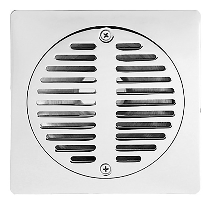 REJILLA CUADRADA ESTANDAR CROMADA DE 15 CM X 15 CM X 3" REF. 08RJ22 MARCA FP