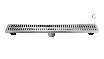 REJILLA RECTANGULAR PERFORADA CROMADA ACERO INOX 304 DE 61 CM X 7.50 CM REF. 08RJ901 MARCA FP