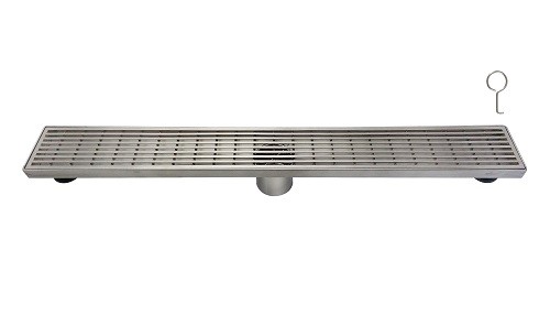 REJILLA RECTANGULAR STANDAR CROMADA ACERO INOX 304 DE 61 CM X 7.50 CM REF. 08RJ902 MARCA FP