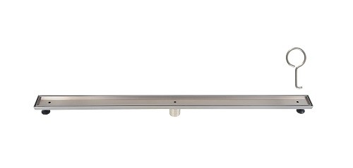 REJILLA RECTANGULAR CANAL CENTRAL CROMADA ACERO INOX 304 DE 1.20 MTS X 7.50 CM REF. 08RJ931 MARCA FP