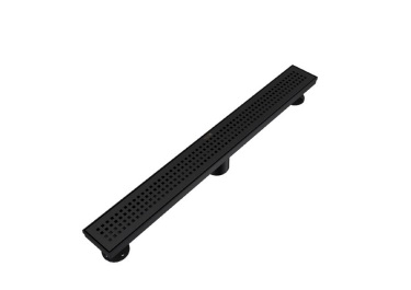 REJILLA RECTANGULAR / DESAGUE LINEAL 60 CM SERIE SQUARE DOTS ACERO INOX NOIR / NEGRO MATE MARCA NOVA