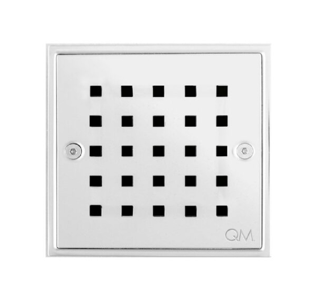 REJILLA CUADRADA / DESAGUE CENTRAL SERIE RIA 10 X 10 CM PULIDA MARCA QUALITY METAL