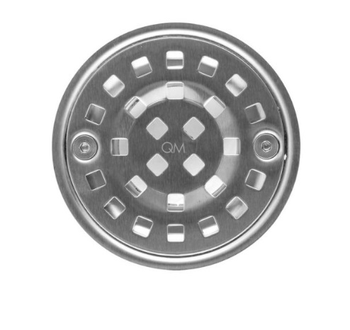REJILLA CIRCULAR / DESAGUE CENTRAL SERIE RIA 10 X 10 CM PULIDA MARCA QUALITY METAL
