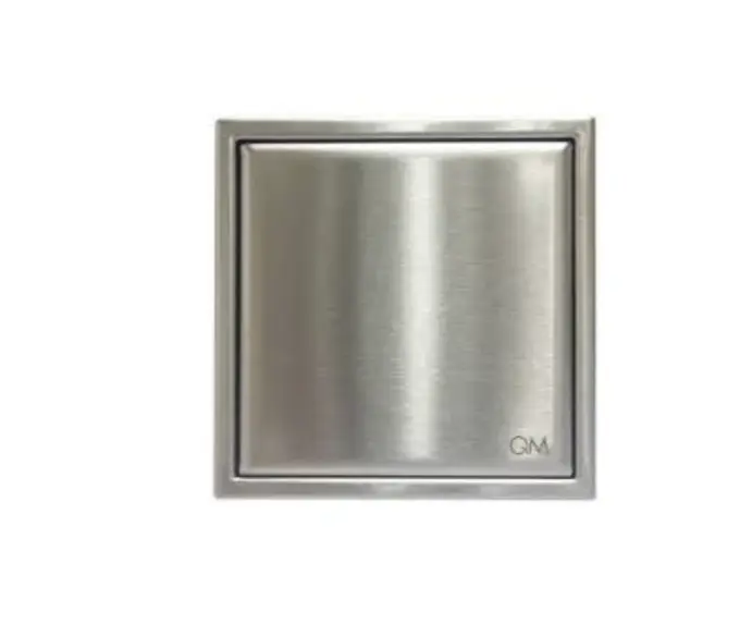REJILLA CUADRADA / CENTRO PISO 4" X 4" P/TUBO 3-4" SERIE MIRA COLOR SATINADA MARCA QUALITY METAL