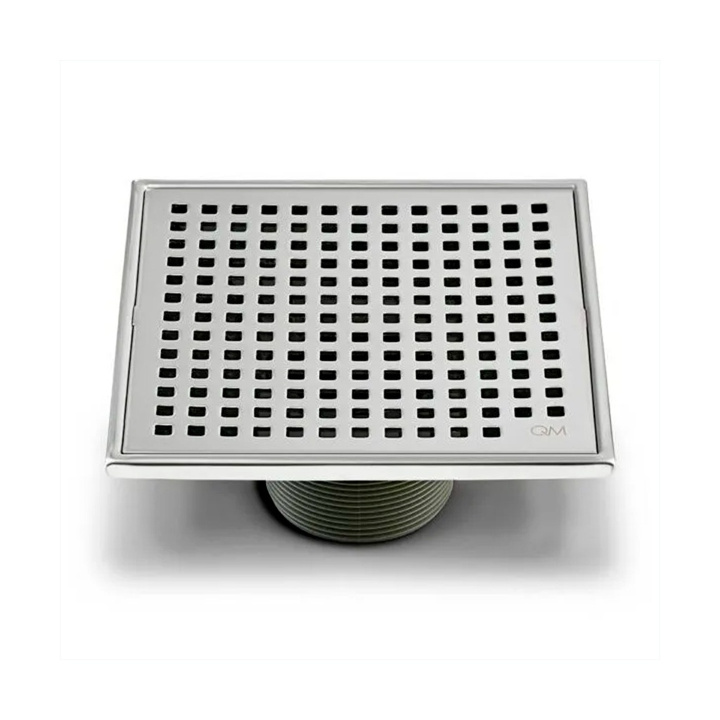 REJILLA CUADRADA / CENTRO PISO 4" X 4" P/TUBO 3-4" SERIE MIRA COLOR SATINADA MARCA QUALITY METAL