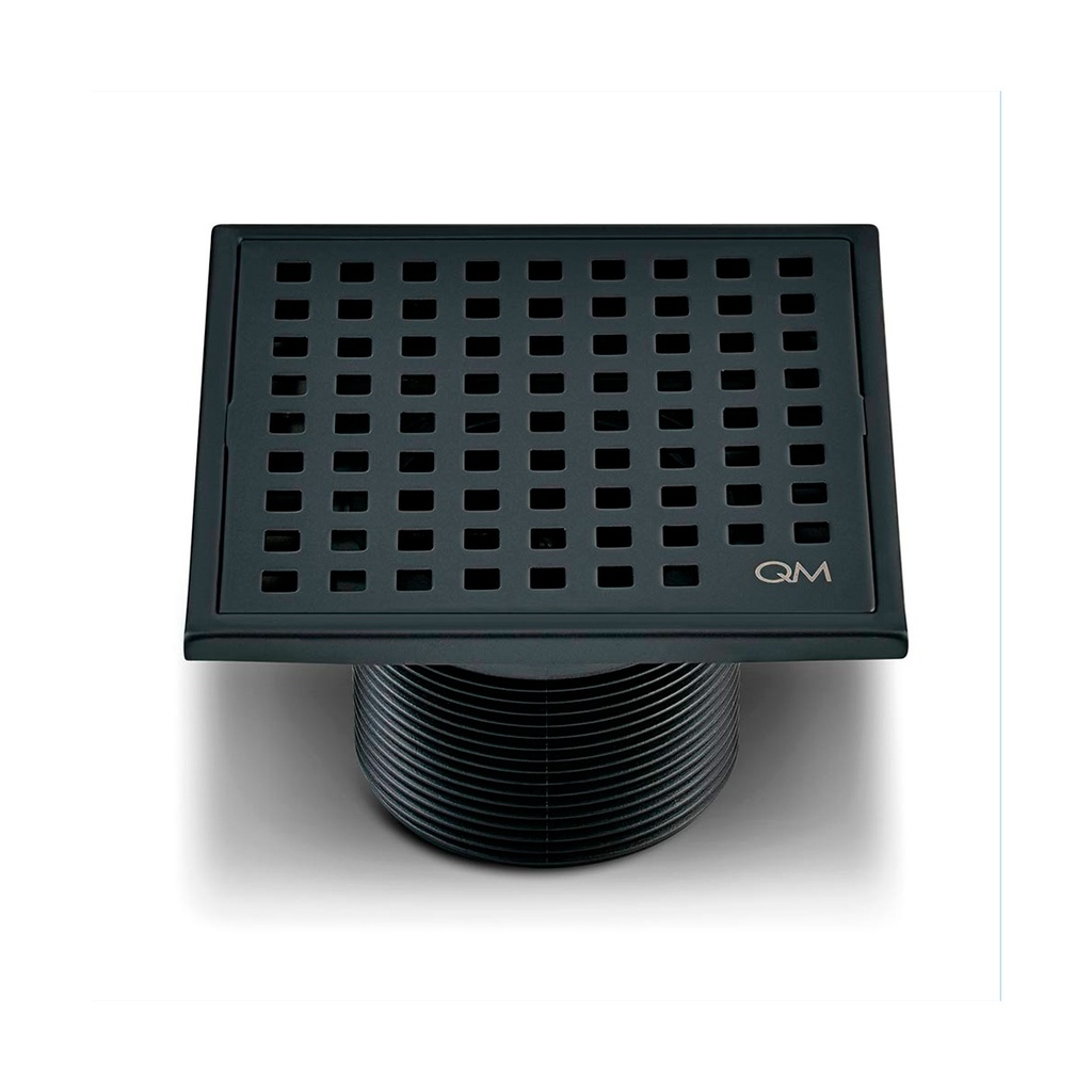 REJILLA CUADRADA / CENTRO PISO 4" X 4" P/TUBO 3-4" SERIE MIRA COLOR NEGRO MARCA QUALITY METAL