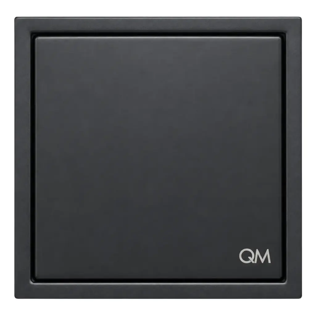 REJILLA CUADRADA / DESAGUE CENTRAL CIEGA 4" X 4" P/TUBO 2" SERIE LAGOS / NEGRO MARCA QUALITY METAL