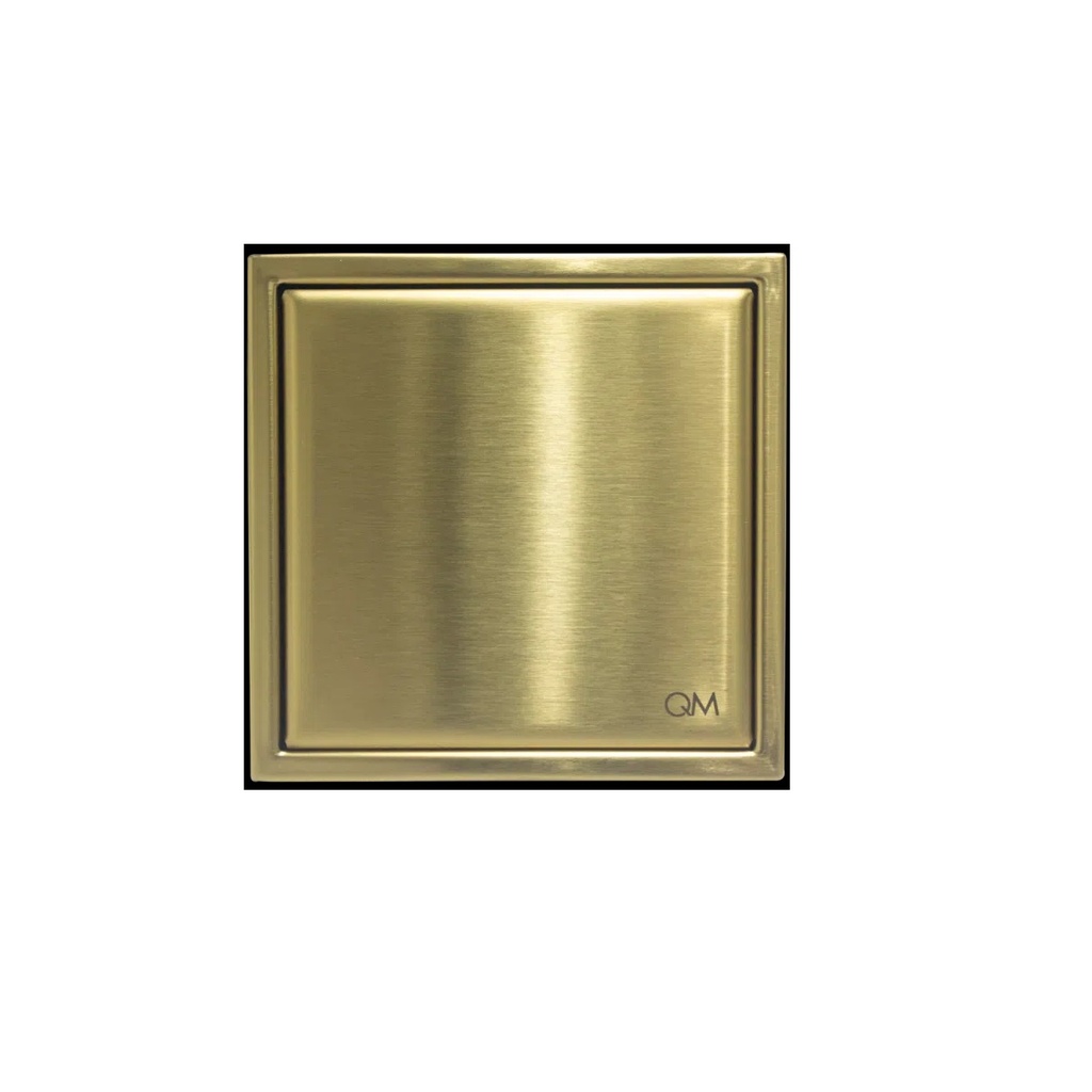 REJILLA CUADRADA / CENTRO PISO SERIE RIA 4" X 4" GOLD DORADO REF.14.100.2014.GD MARCA QUALITY METAL