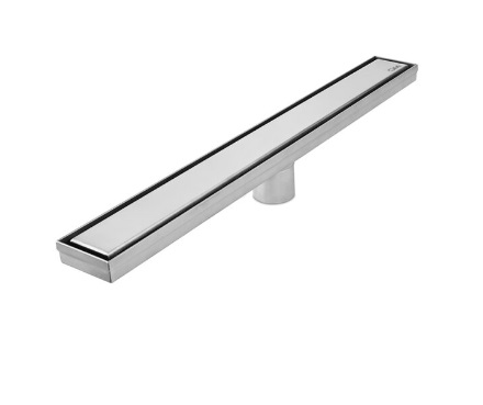 REJILLA RECTANGULAR / DESAGUE LINEAL 24" SERIE BAY 2 EN 1 COLOR SATINADO MARCA QUALITY METAL