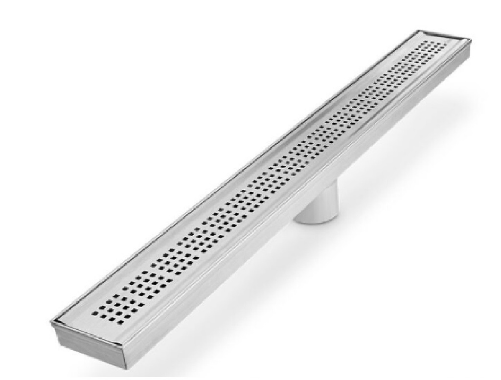 REJILLA RECTANGULAR / DESAGUE LINEAL 24" SERIE RIA COLOR SATINADO QUALITY METAL