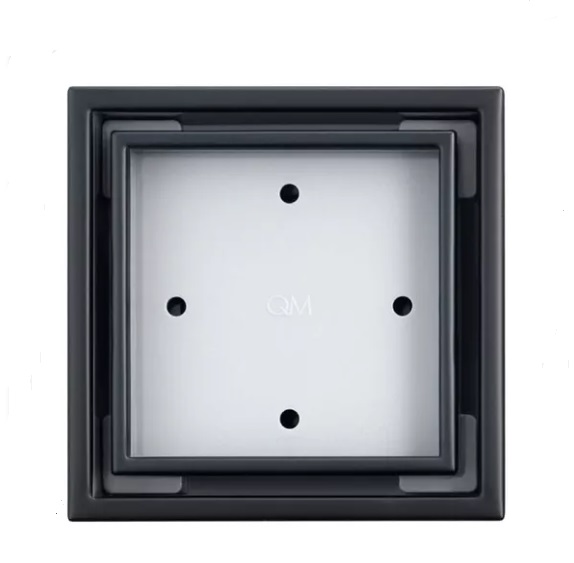REJILLA CUADRADA / DESAGUE CENTRAL SERIE VEIL 5 3/4" X 5 3/4" (INSERTO BALDOSA) COLOR BLACK QM