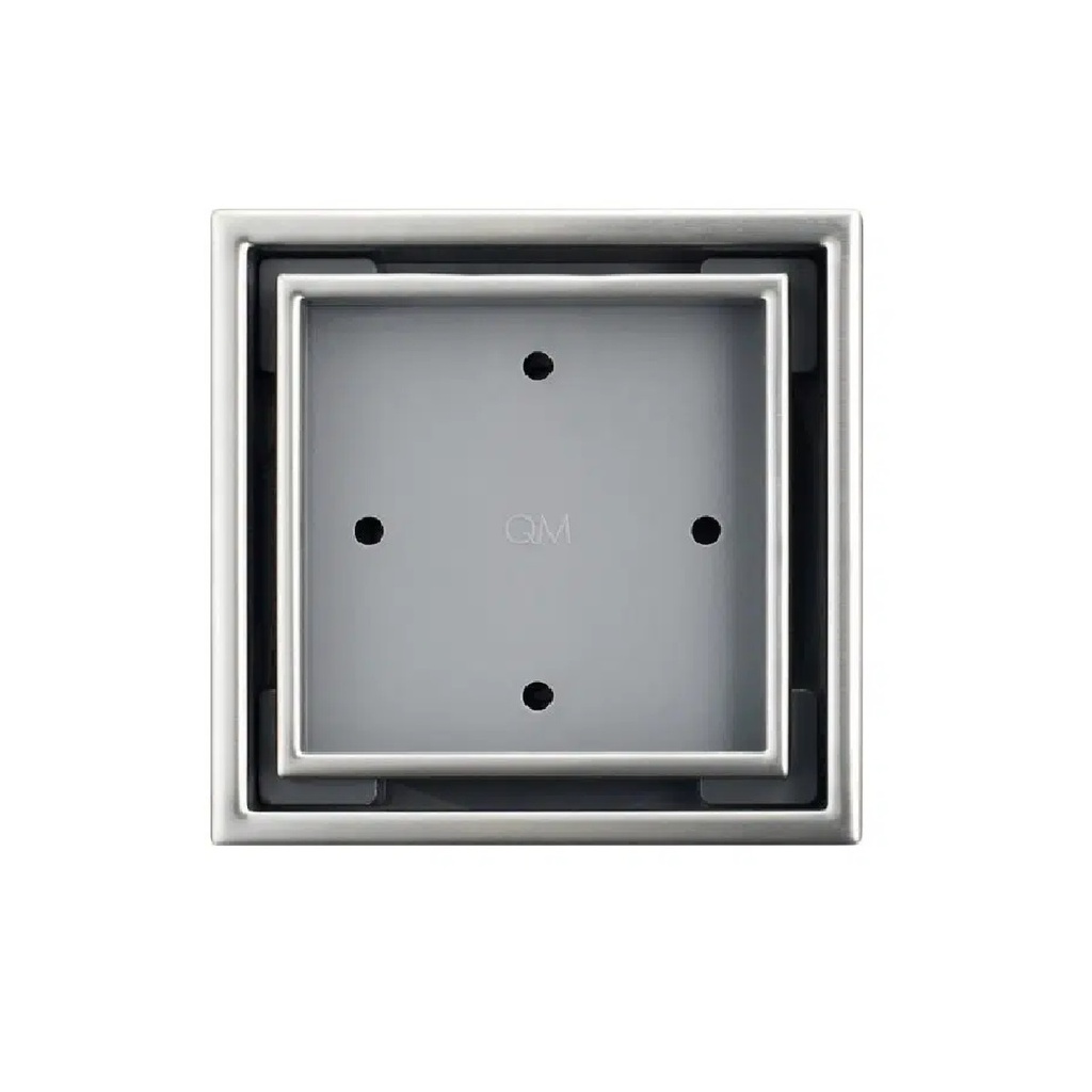 REJILLA CUADRADA / DESAGUE CENTRAL SERIE VEIL 5 3/4" X 5 3/4" (INSERTO BALDOSA) SATINADA QUALITY ME