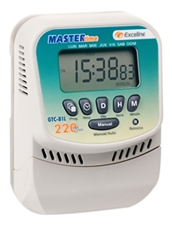 RELOJ PROGRAMADOR EQUIPOS ELECT. 220 V BORNERA CONTACTO SPST 30 A REF. GTC-B1L220S MARCA EXCELINE