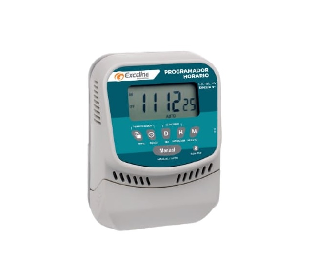 RELOJ PROGRAMADOR MULTIVOLTAJE 120 - 220 V CONTACTO SPDT 3.5 A REF. GTC-B1LMV MARCA EXCELINE
