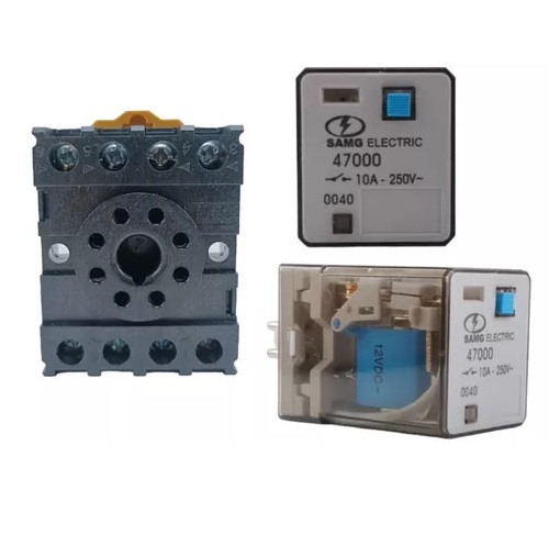 RELE 8 PINES DE 12 VDC AMPERAJE MAX 10 AMP REF. 47000 MARCA SAMG ELECTRIC