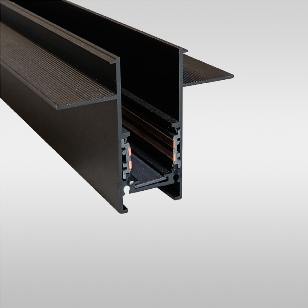 RIEL / CARRIL TRACK LIGHT P/EMPOTRAR 48 V 2 MTS COLOR NEGRO REF. AI-MG48R-2M MARCA ARTIG LIGHT