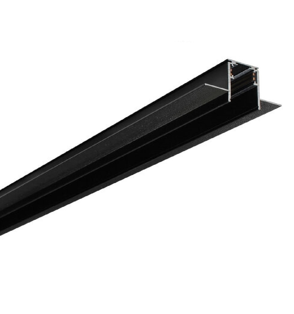 RIEL MAGNETICO EMPOTRABLE 1 MT X 7,2 CM X 5,3 CM EN ALUMINIO COLOR NEGRO REF. LUX-20C MARCA LUXOLAR