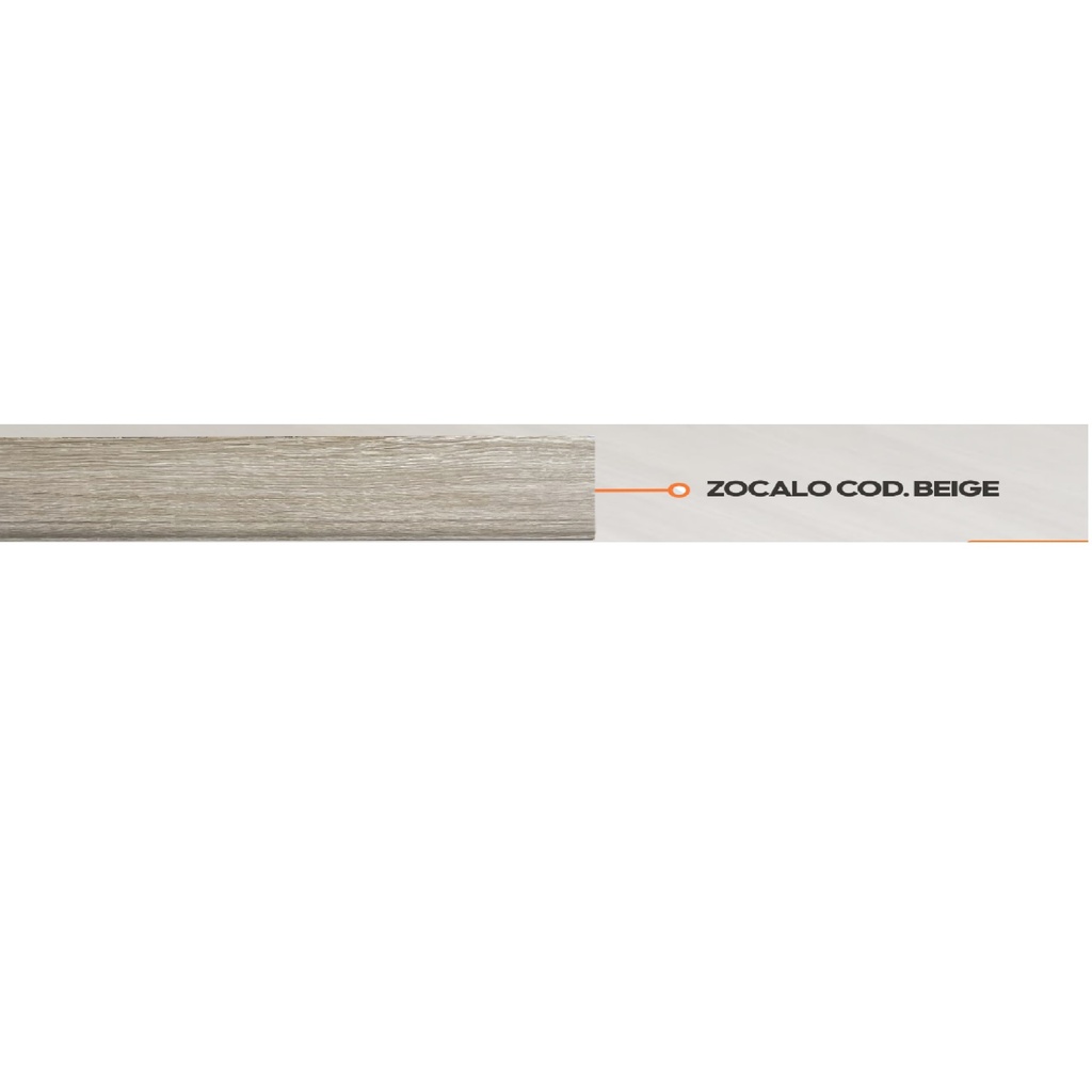 RODAPIE / ZOCALO PARA PISOS SPC CLICK FLOOR BEIGE 8 CM X 2.40 MTS MACHIFERMA