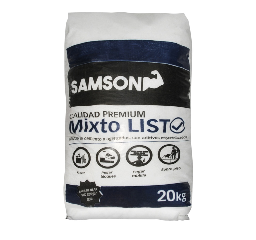 SACO DE CEMENTO Y AGREGADOS "MIXTO LISTO" SACO 20 KG REF. MC15 MARCA SAMSON