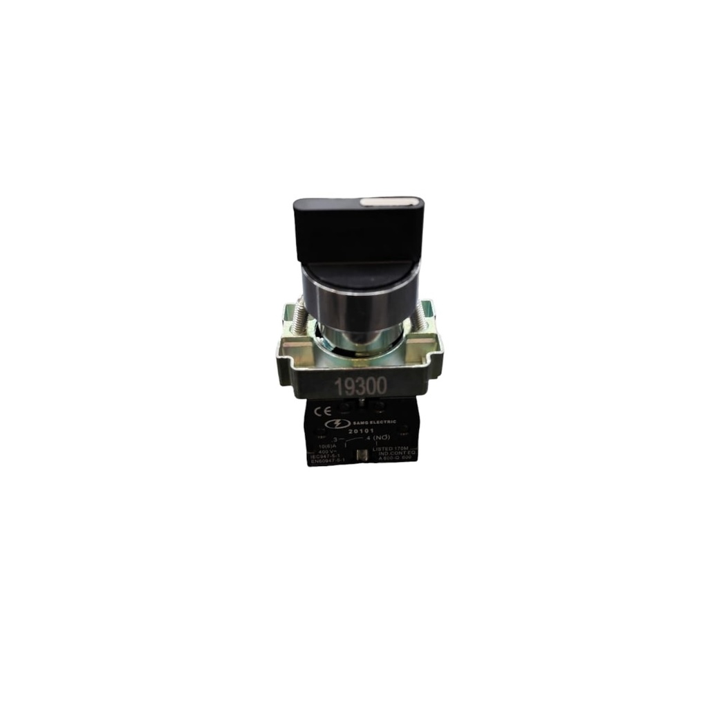 SELECTOR DE MULETILLAS 3 POS, 22 MM BASE METALICA REF. 19300 MARCA SAMG ELECTRIC
