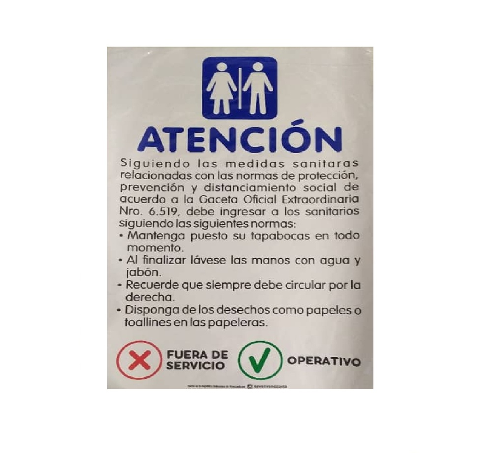 SEÑALES DE SEGURIDAD USOS SANITARIOS 45 CM X 30 CM VINIL AUTOADHESIVO REF. COVID19-040 MARCA SEVEN