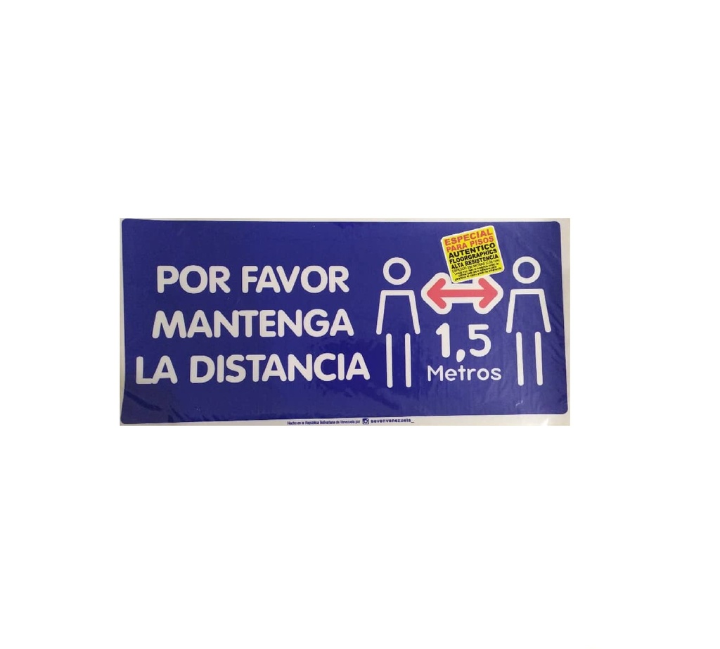 SEÑALES DE SEGURIDAD DISTANCIAMIENTO SOCIAL 40X 20CM FLOORGRAPHICS ALTO TRANSITO REF.COVID19-0 SEVEN