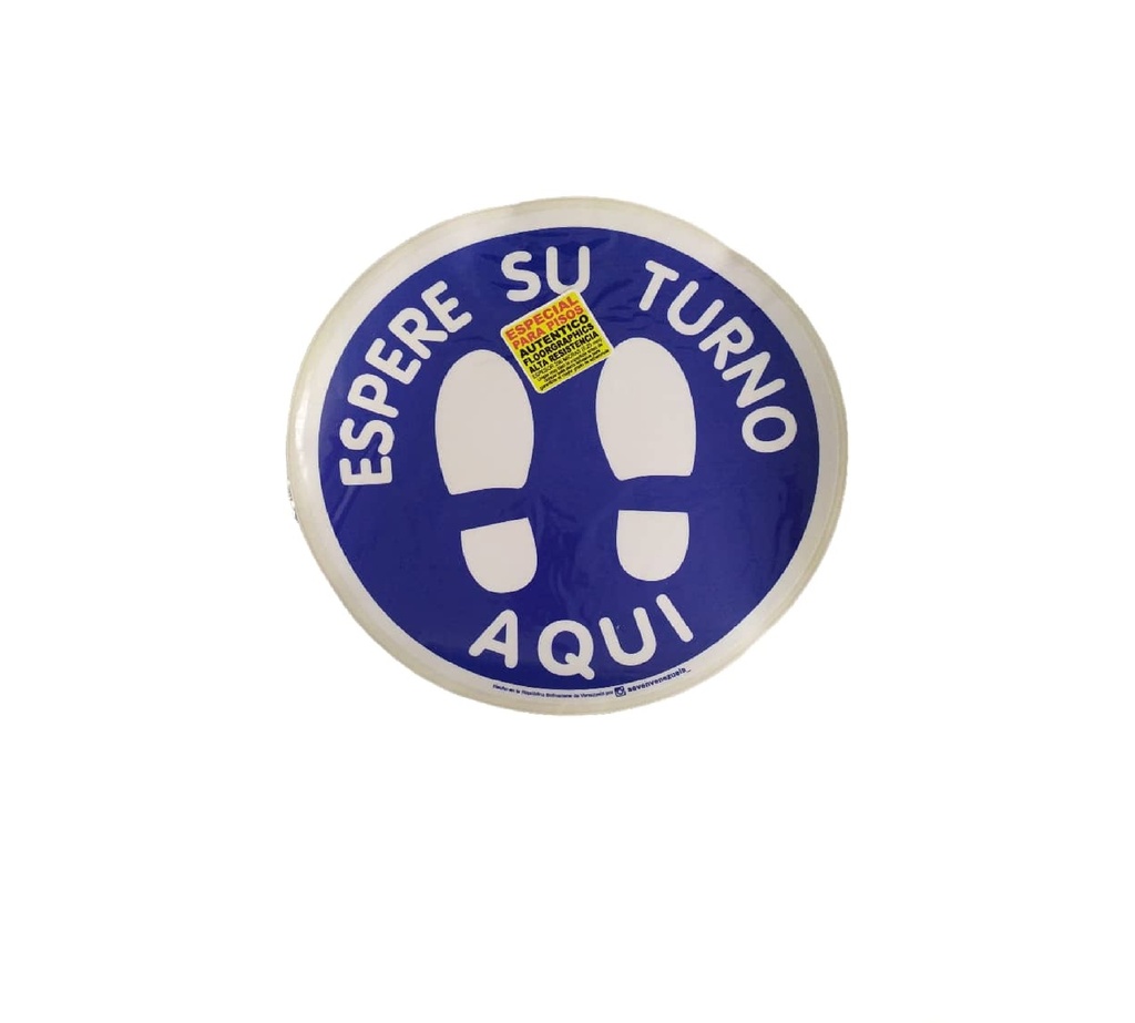 SEÑALES DE SEGURIDAD TURNO 30 CM X 30 CM FLOORGRAPHICS ALTO TRANSITO REF. COVID19-070 MARCA SEVEN