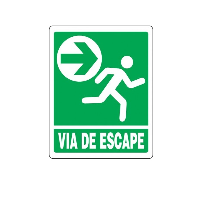SEÑALES DE SEGURIDAD VIA DE ESCAPE (DERECHA) 19,5 x 25 CM REF. EM-03 MARCA SEVEN