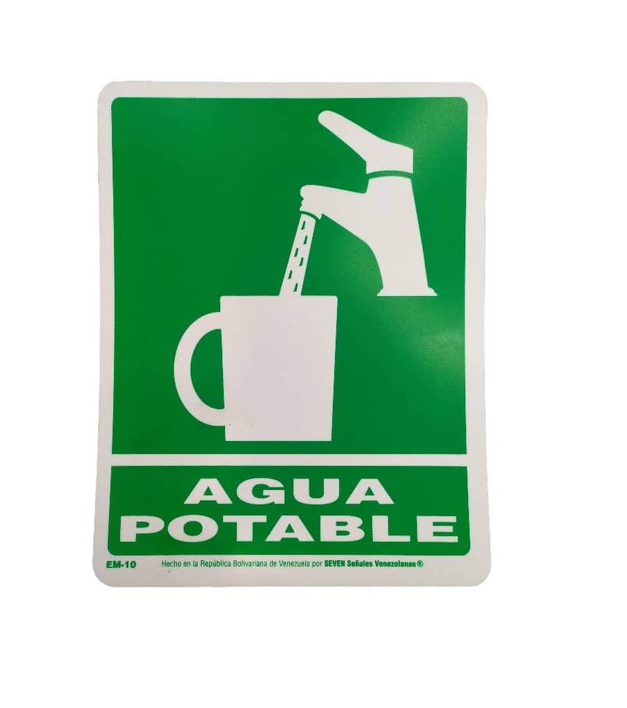 SEÑALES DE SEGURIDAD AGUA POTABLE 19,5 x 25 CM REF. EM-10 MARCA SEVEN
