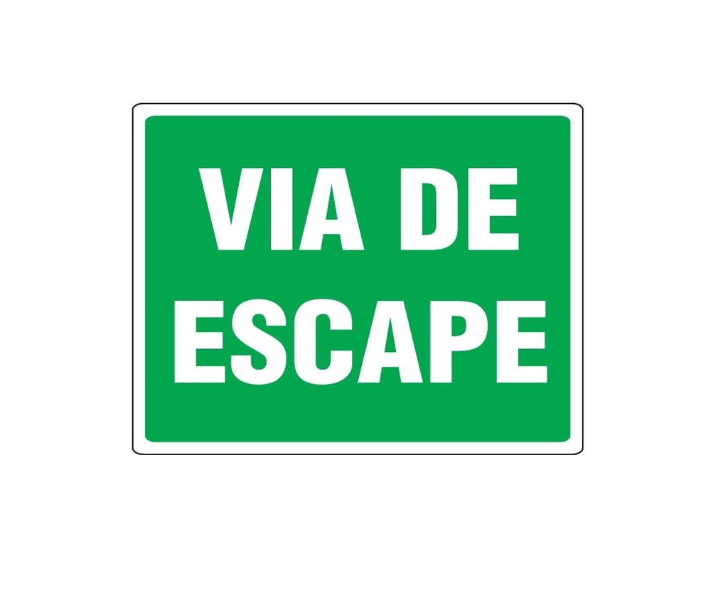 SEÑALES DE SEGURIDAD VIA DE ESCAPE - TEXTO 19,5 x 25 CM REF. EM-14 MARCA SEVEN
