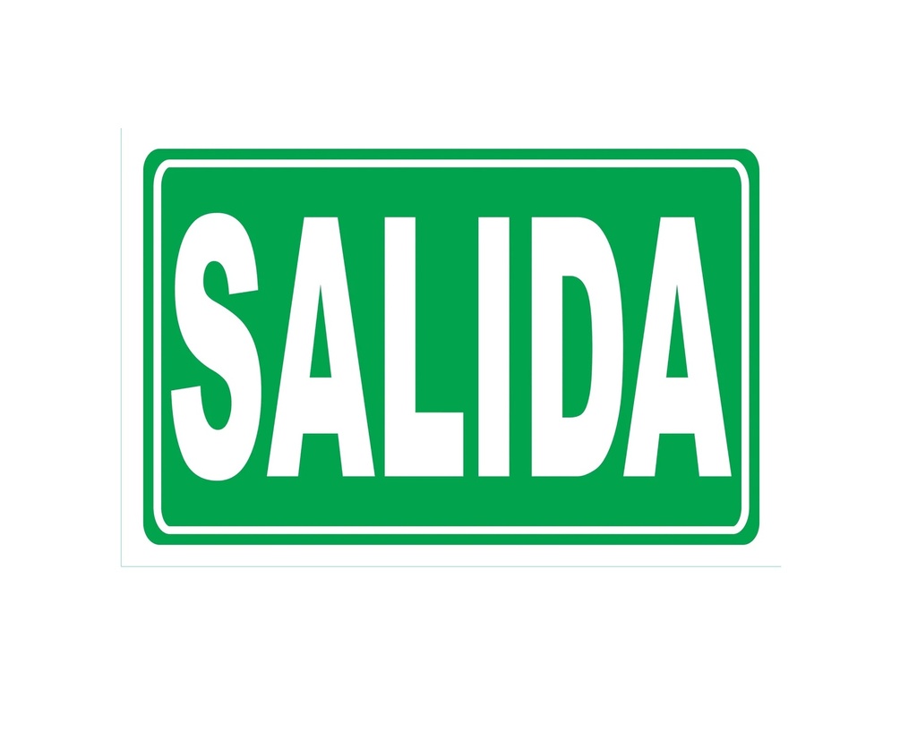 SEÑALES DE SEGURIDAD SALIDA - TEXTO 19,5 x 25 CM REF. EM-17 MARCA SEVEN
