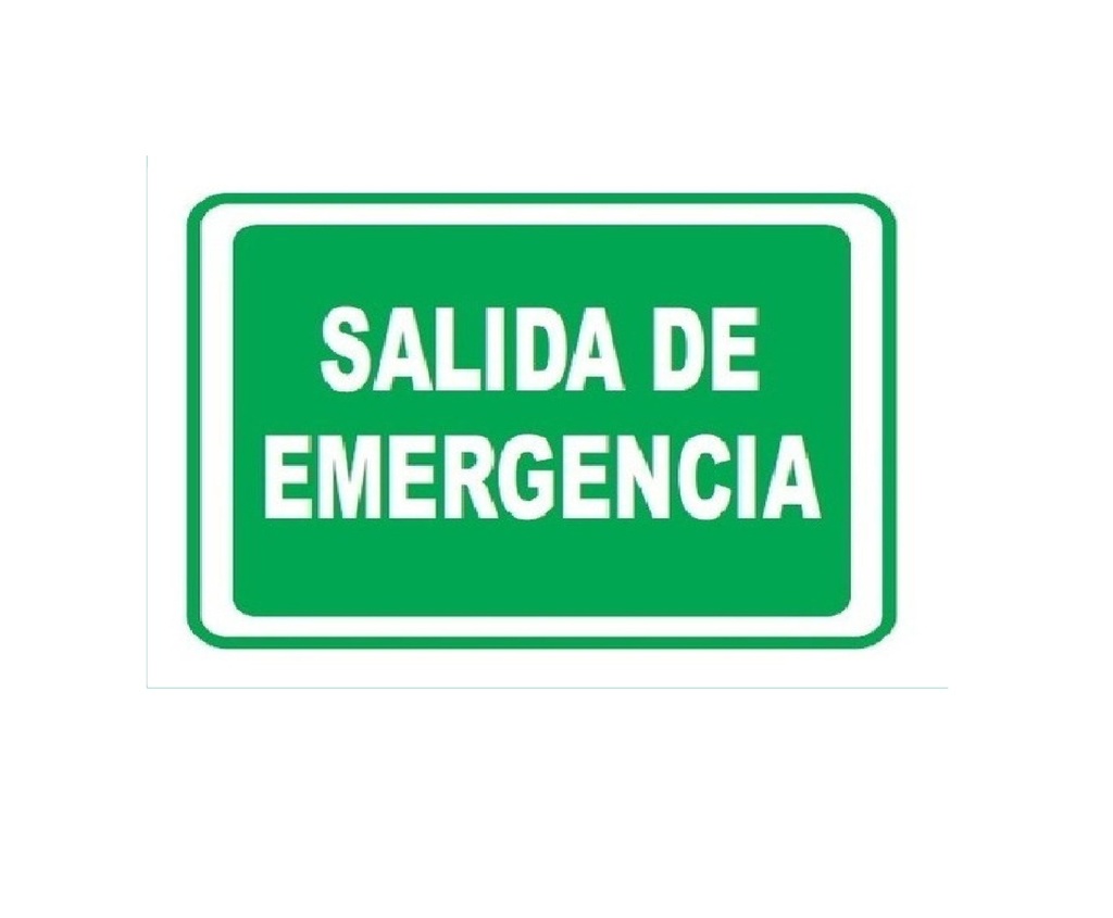 SEÑALES DE SEGURIDAD SALIDA DE EMERGENCIA - TEXTO 19,5 x 25 CM REF. EM-18 MARCA SEVEN