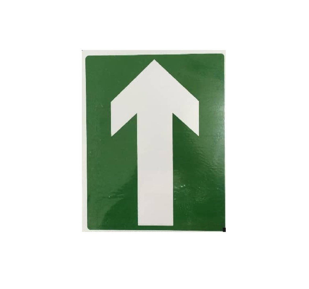 SEÑALES DE SEGURIDAD FLECHA - RUTA DE EVACUACION EN CASO DE EMERGENCIA 19,5 x 25 CM REF. EM-21 SEVEN