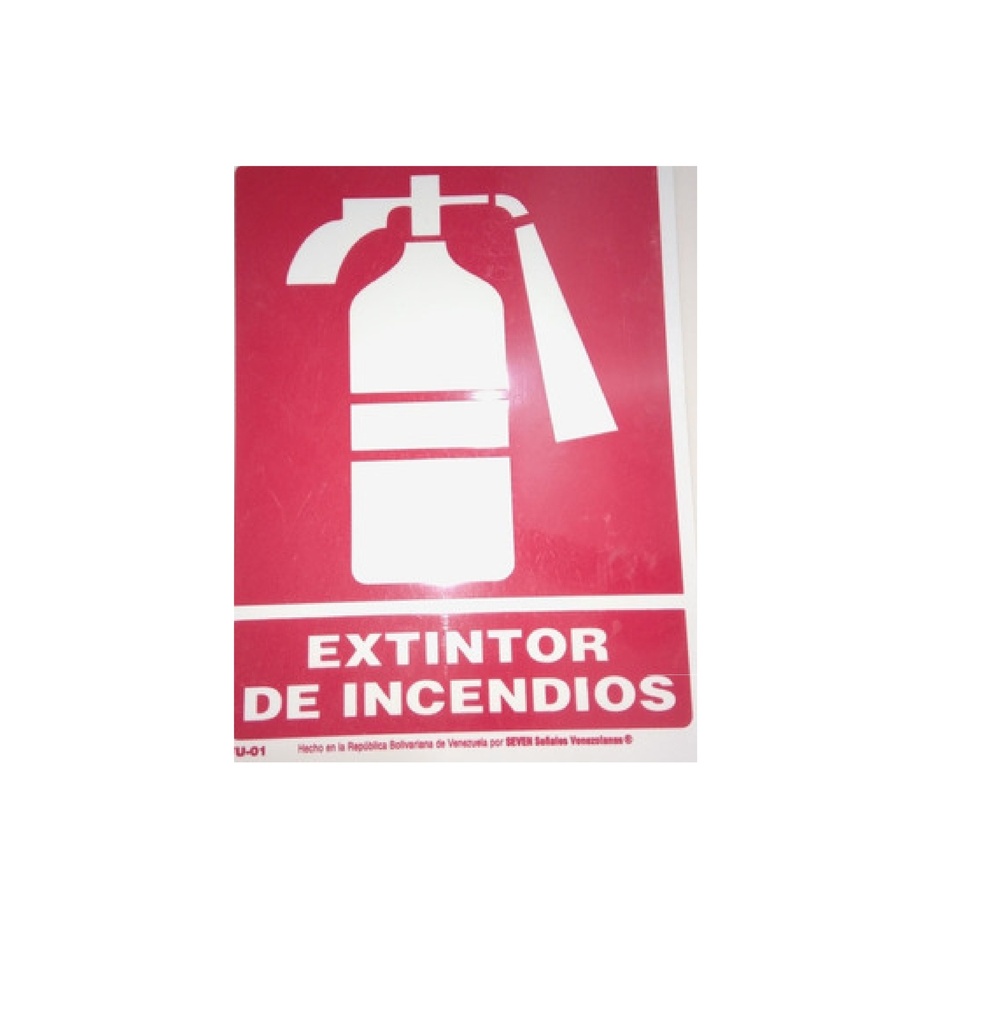 SEÑALES DE SEGURIDAD EXTINTOR DE INCENDIOS 19,5 x 25 CM REF. FU-01 MARCA SEVEN