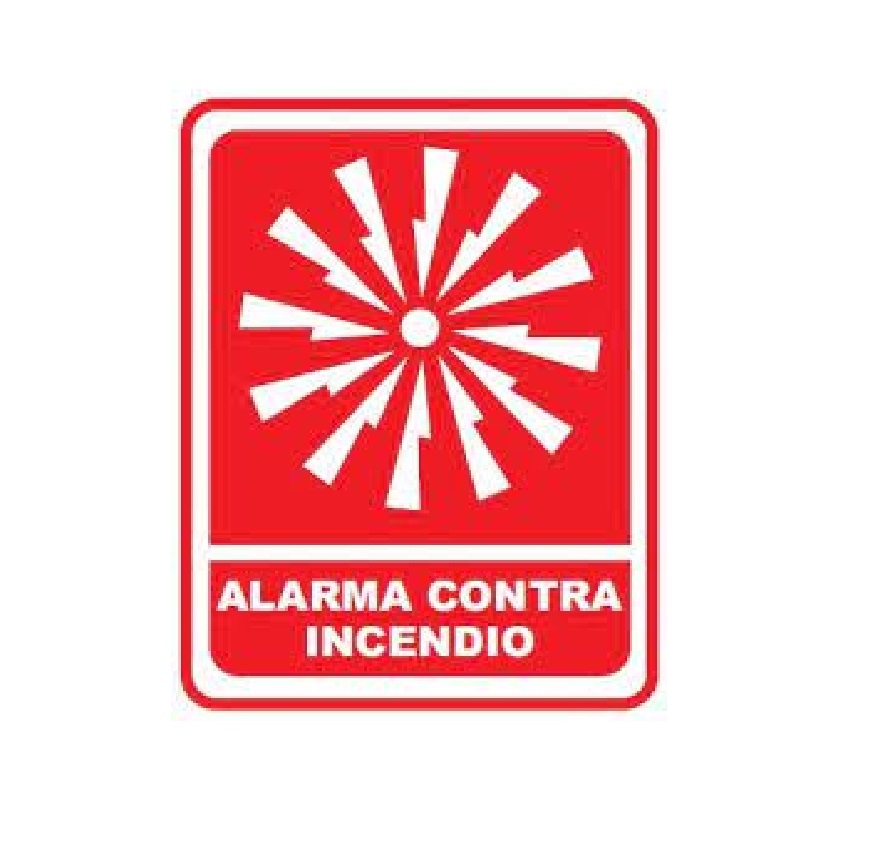 SEÑALES DE SEGURIDAD ALARMA CONTRA INCENDIO 19,5 x 25 CM REF. FU-04 MARCA SEVEN