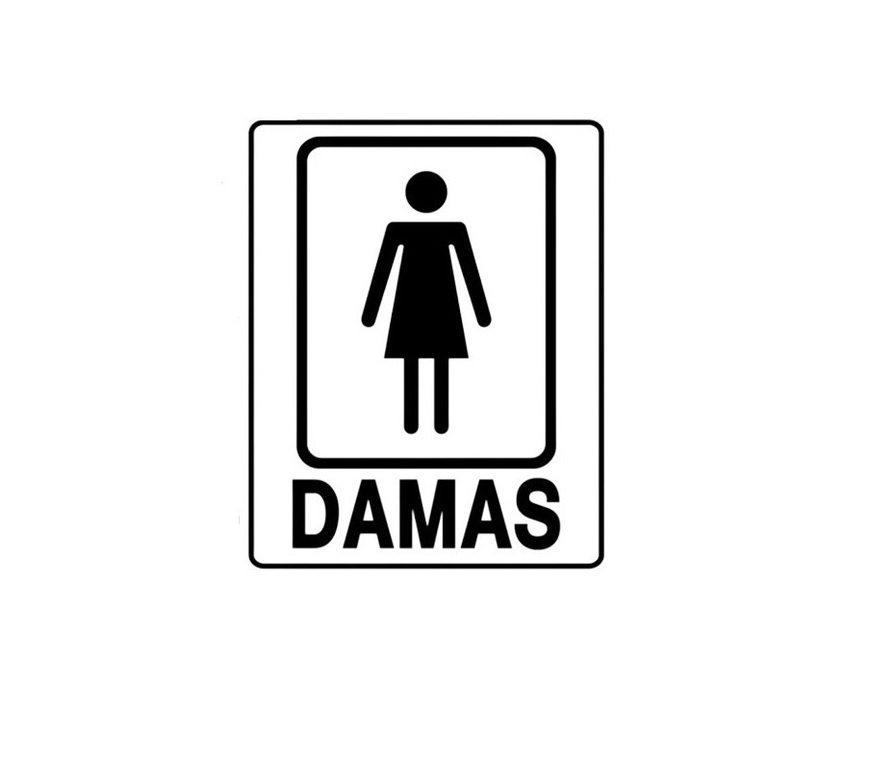 SEÑALES DE SEGURIDAD SANITARIOS DAMAS 19,5 CM X 25 CM REF. IN-02 MARCA SEVEN