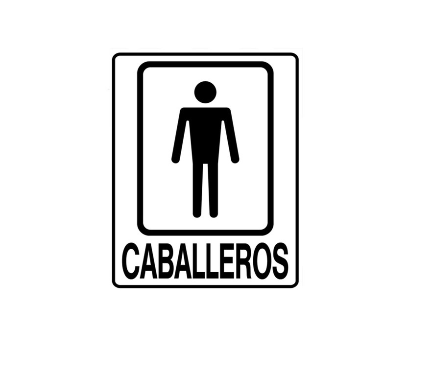 SEÑALES DE SEGURIDAD SANITARIOS CABELLEROS 19,5 CM X 25 CM REF. IN-03 MARCA SEVEN