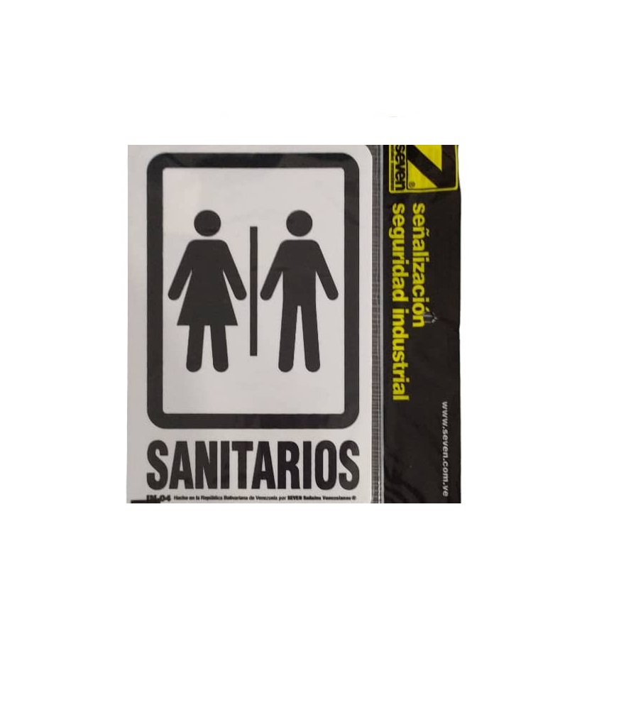 SEÑALES DE SEGURIDAD SANITARIOS PEQUEÑO 12,5 CM X 19,5 CM REF. IN-04 MARCA SEVEN