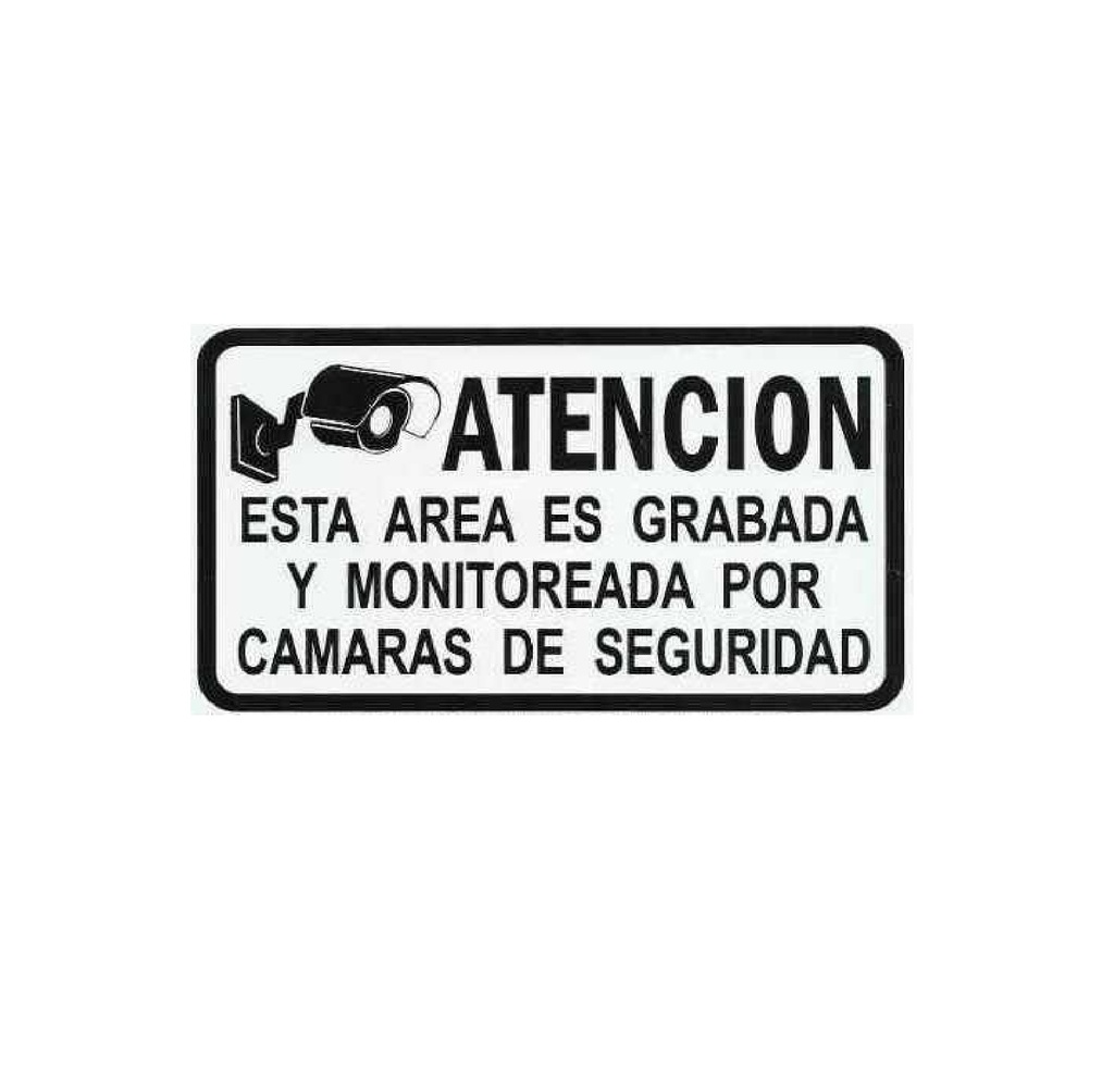 SEÑALES DE SEGURIDAD ESTA AREA ES GRABADA Y MONITOREADA 25 X 40 CM REF. IN-26 MARCA SEVEN