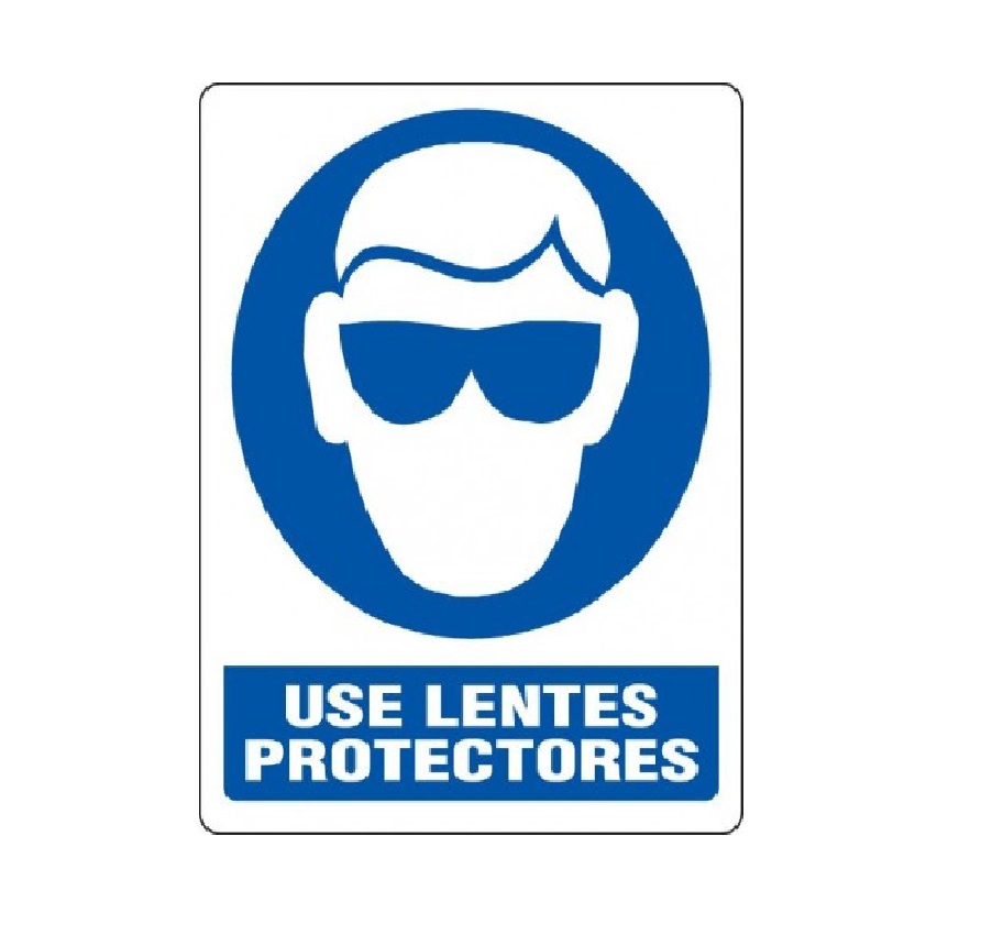 SEÑALES DE SEGURIDAD USE LENTES PROTECTORES 19,5 x 25 CM REF. OB-02 MARCA SEVEN