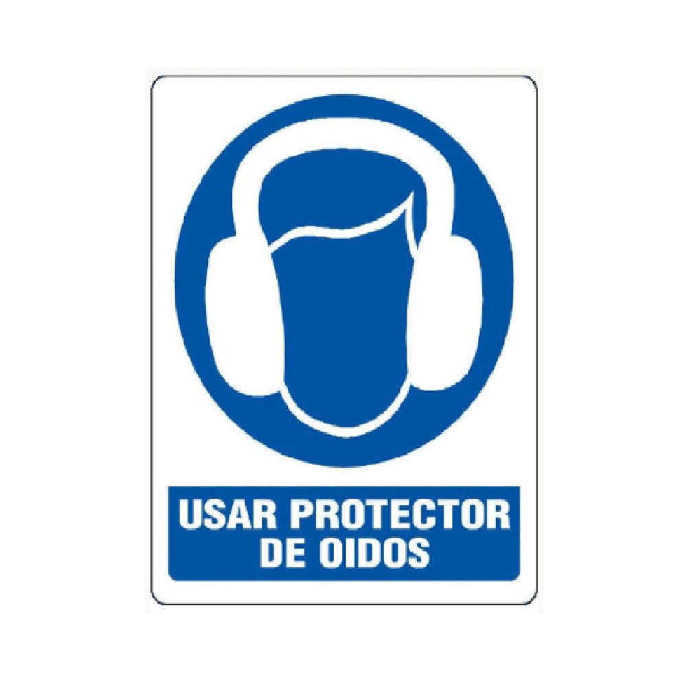 SEÑALES DE SEGURIDAD USAR PROTECTOR AUDITIVO 19,5 x 25 CM REF. OB-05 MARCA SEVEN