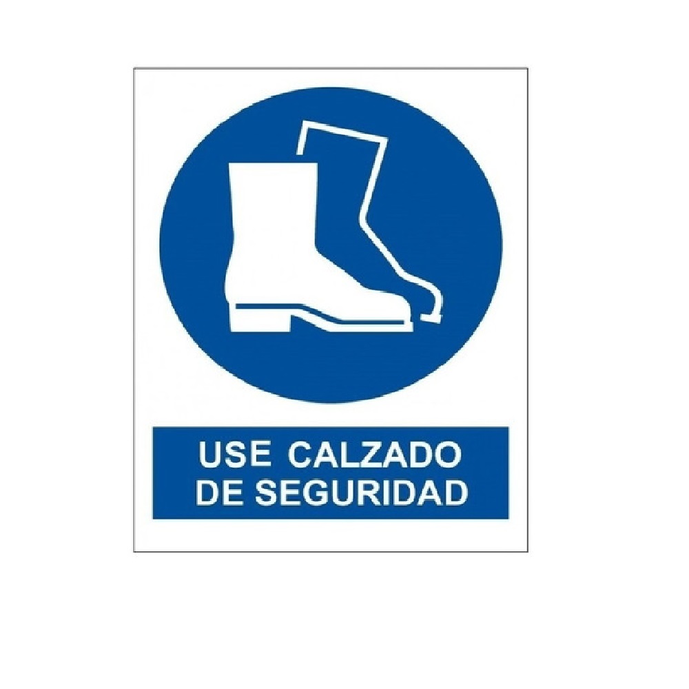 SEÑALES DE SEGURIDAD USE CALZADO DE SEGUIRIDAD 19,5 x 25 CM REF. OB-10 MARCA SEVEN