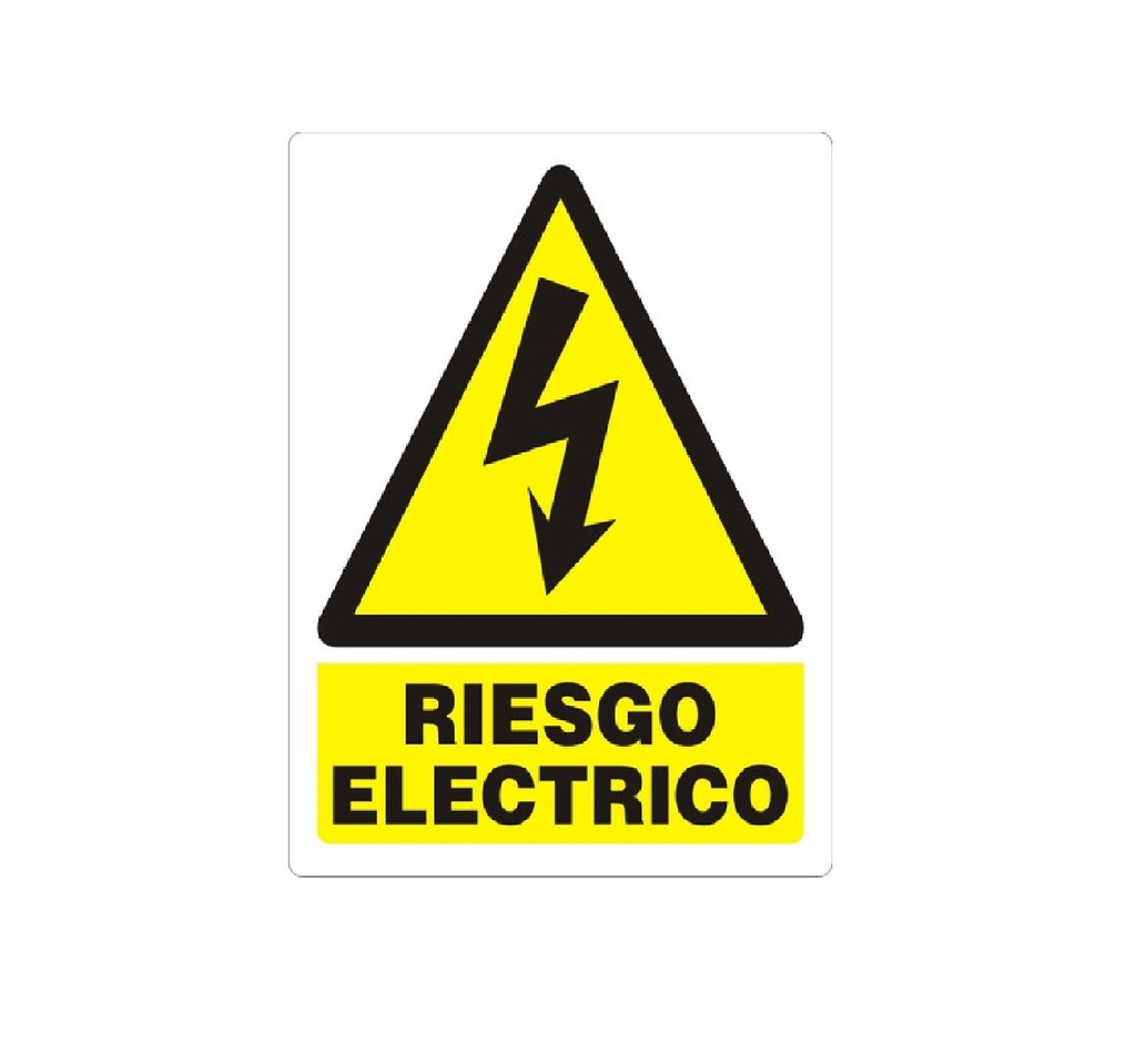 SEÑALES DE SEGURIDAD RIESGO ELECTRICO 19,5 x 25 CM REF. PE-01 MARCA SEVEN