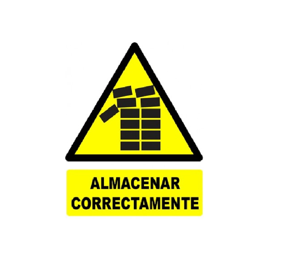 SEÑALES DE SEGURIDAD ALMACENAR CORRECTAMENTE 19,5 x 25 CM REF. PE-05 MARCA SEVEN