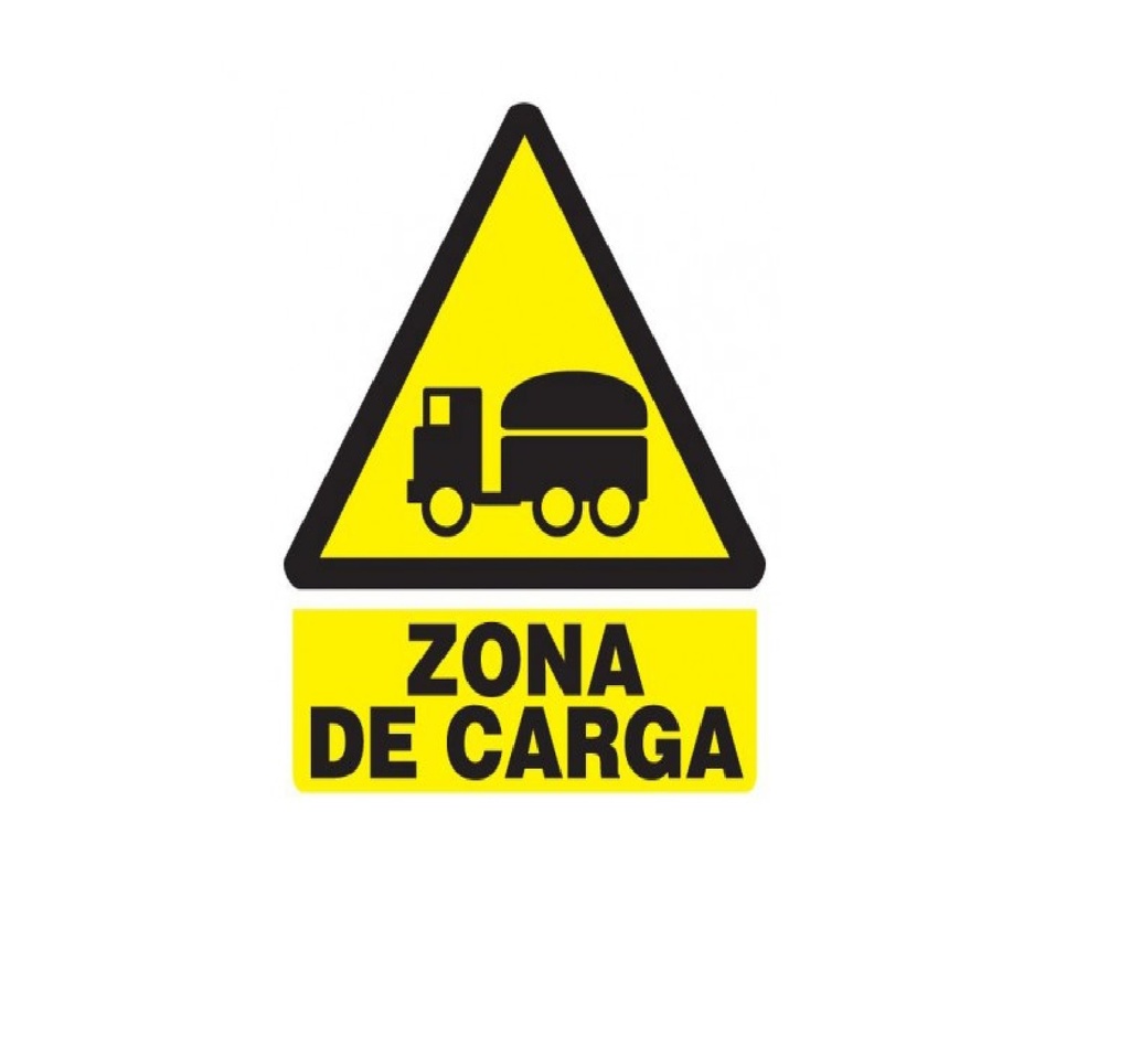 SEÑALES DE SEGURIDAD ZONA DE CARGA 19,5 x 25 CM REF. PE-07 MARCA SEVEN