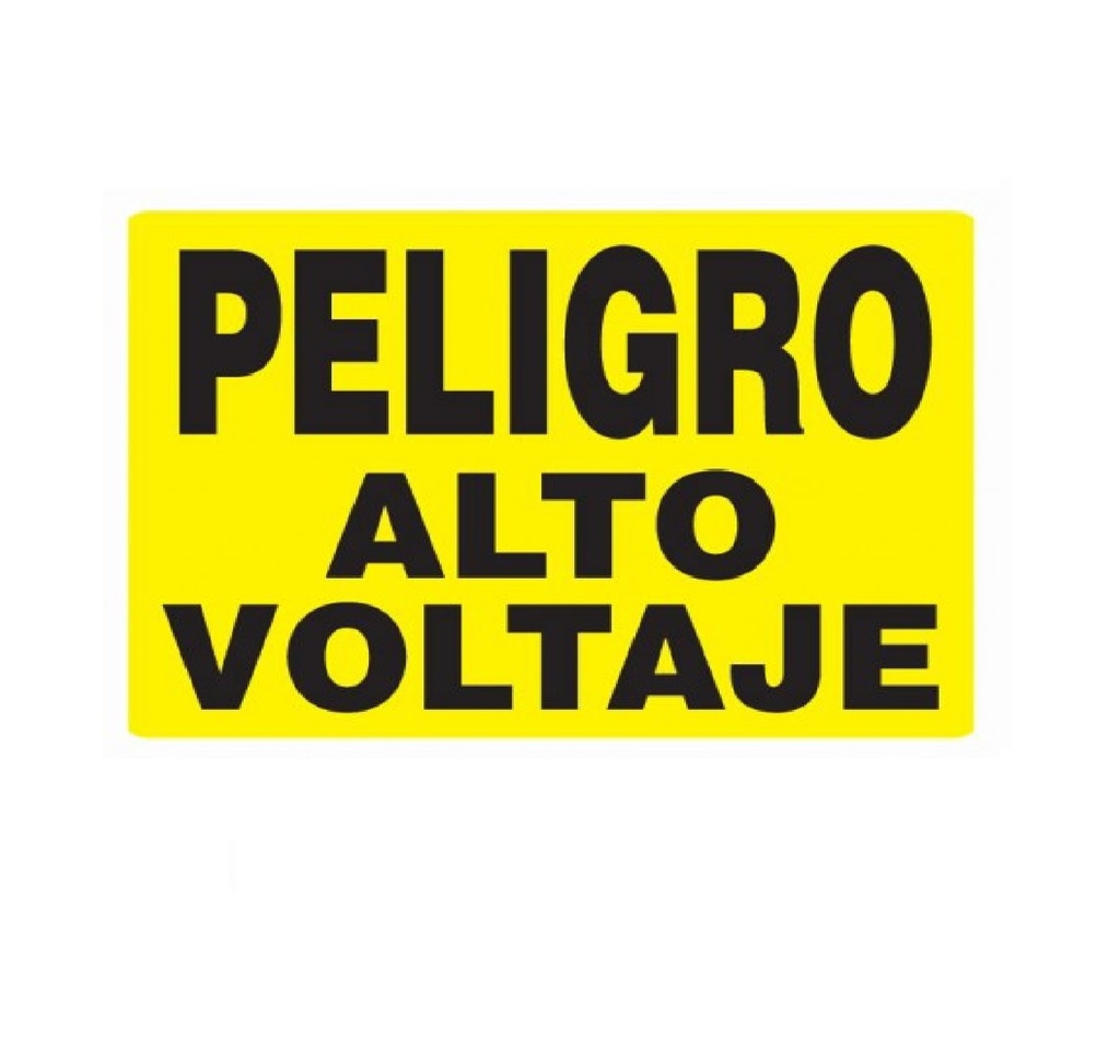SEÑALES DE SEGURIDAD PELIGRO ALTO VOLTAJE 19,5 x 25 CM REF. PE-22 MARCA SEVEN