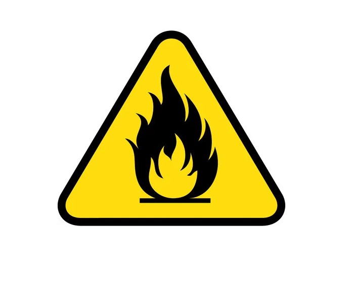 SEÑALES DE SEGURIDAD MATERIAL INFLAMABLE 19,5 CM X 25 CM REF. PE-42 MARCA SEVEN