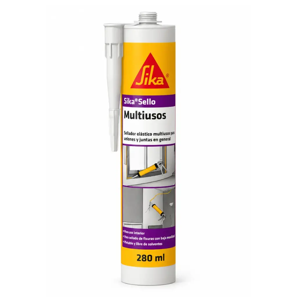 SIKA SELLO MULTIUSOS / SILICON SELLANTE FLEXIBLE 280 ML COLOR BLANCO REF. 258298 / 094530 MARCA SIKA