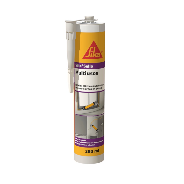 SIKA SELLO MULTIUSOS / SILICON SELLANTE FLEXIBLE 280 ML COLOR BLANCO REF. 258298 / 094530 MARCA SIKA